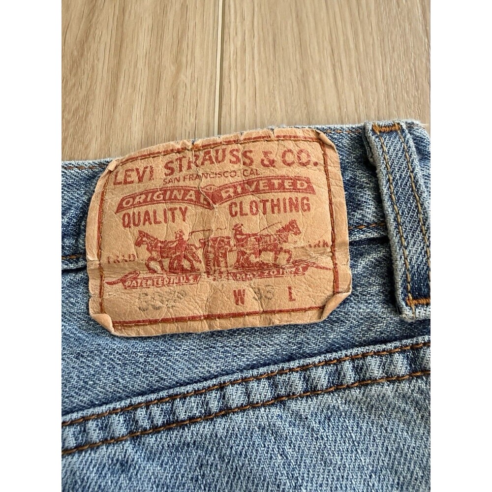Levis 505 Shorts Mens Size 33 Blue Relaxed Bermuda Faded 100% Cotton - Picture 3 of 4